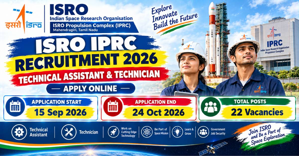 ISRO IPRC Recruitment 2026 Technical Assistant Technician Apply Online